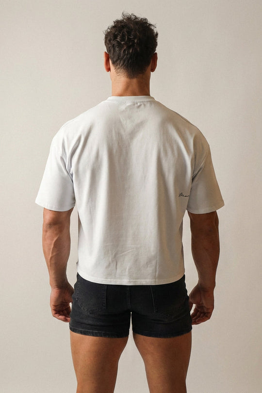 Oversized Relaxed Crop Top - Ivory