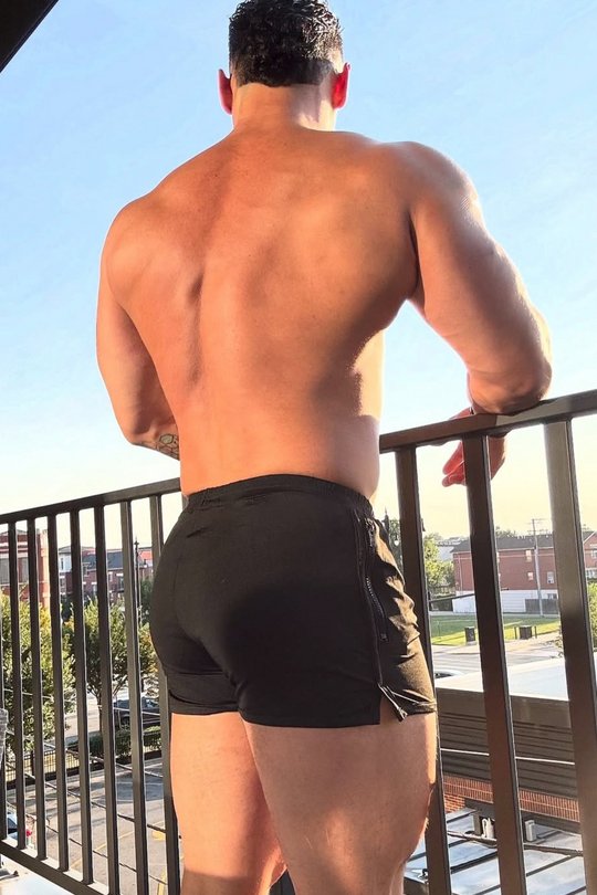 2.5" Side Split Booty Shorts - Black