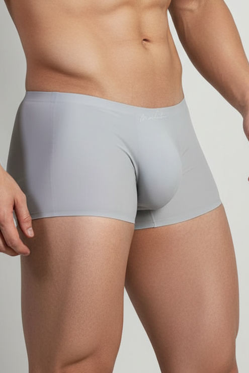 Come-Over Silky Seamless Boxer Briefs - Fog Grey