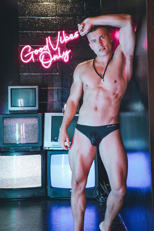 After-Hours Silky Seamless Briefs - Midnight Black - JJ Malibu 