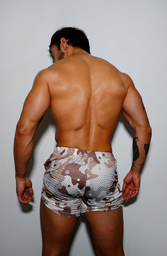 Festival 3" Jersey Mesh Short Shorts - Khaki Camo