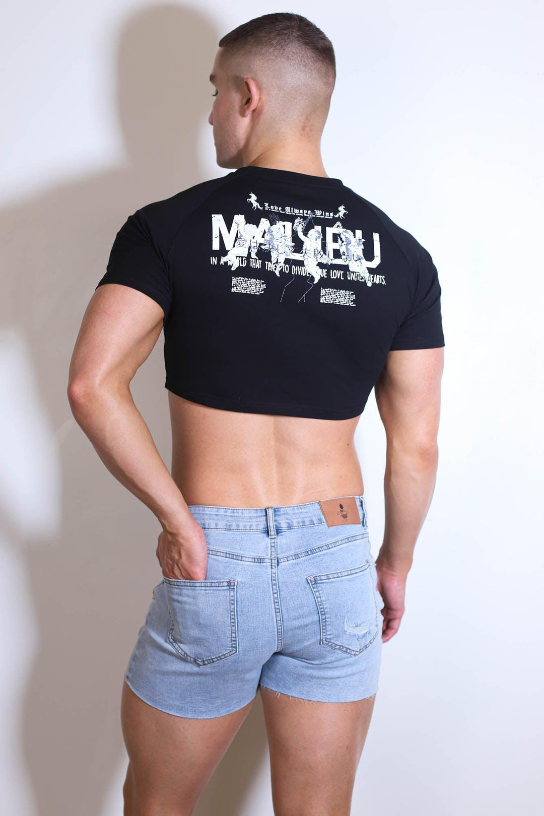 Men's Fitted Crop Top - Malibu Angel - JJ Malibu 