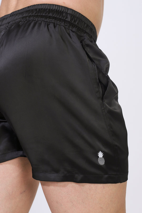 ShimmerFlex Active Shorts - Midnight Black