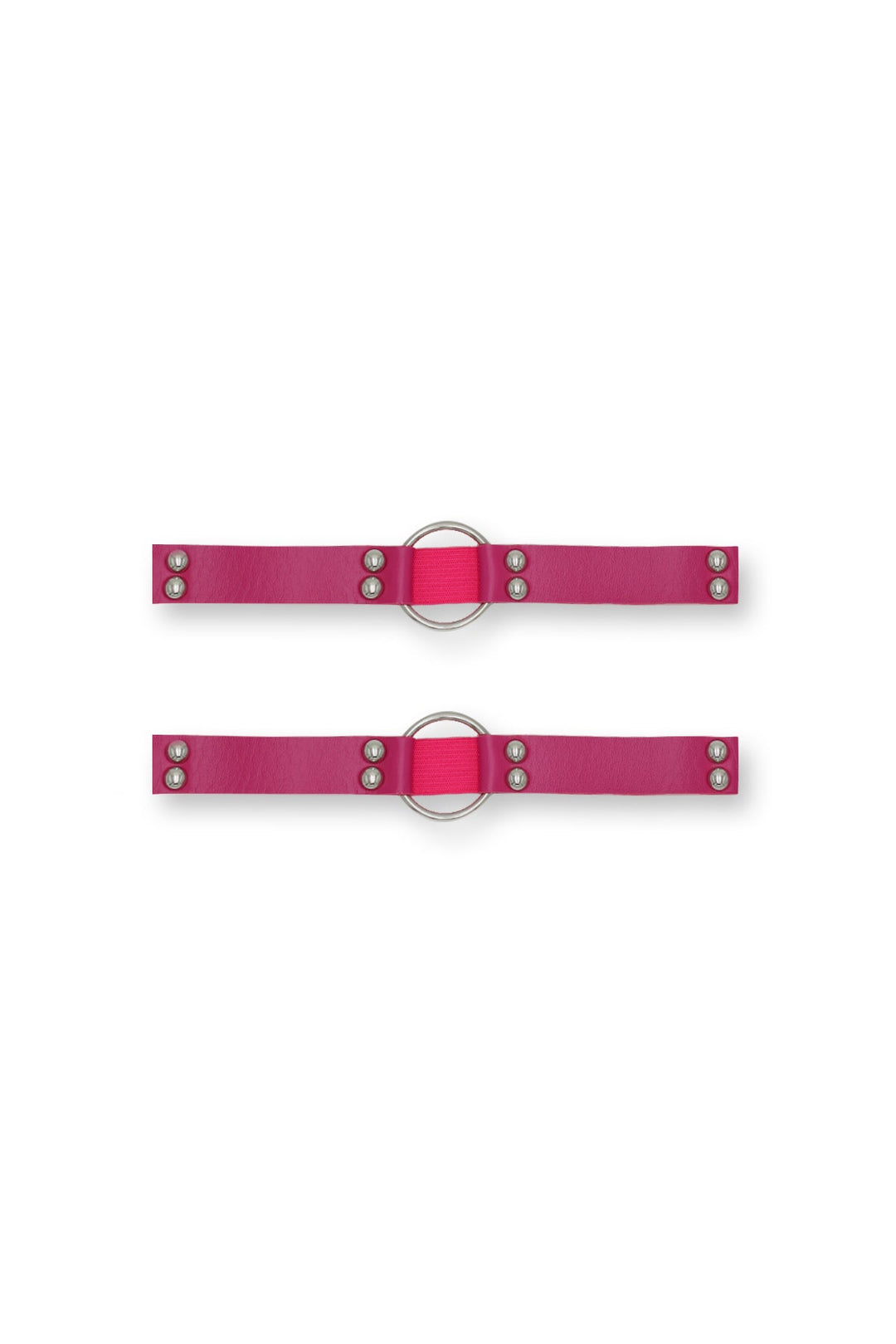 Vegan Leather Ring Leg Bands - Deep Pink