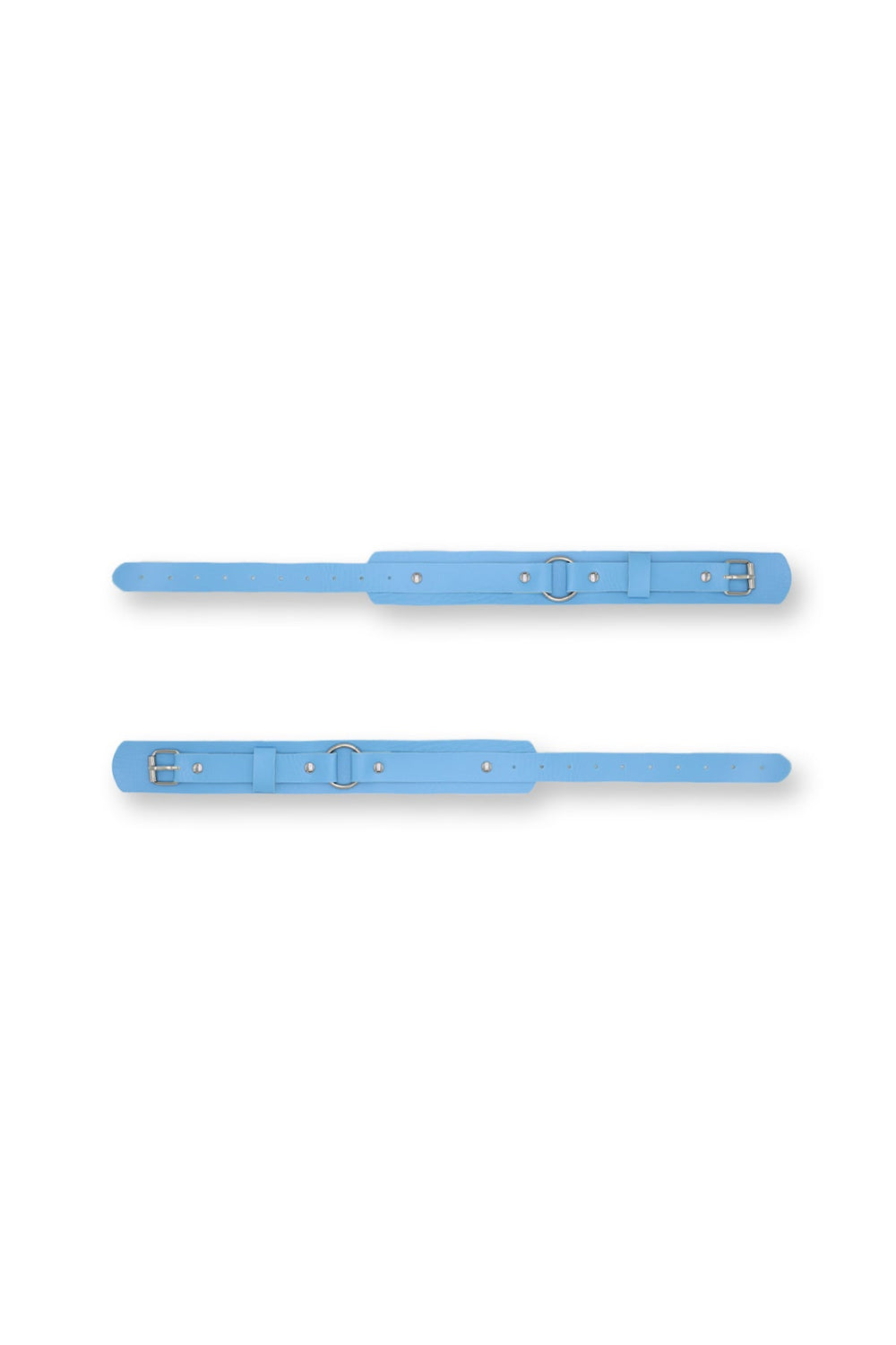 Vegan Leather Arm Bands with Buckle - Light Blue