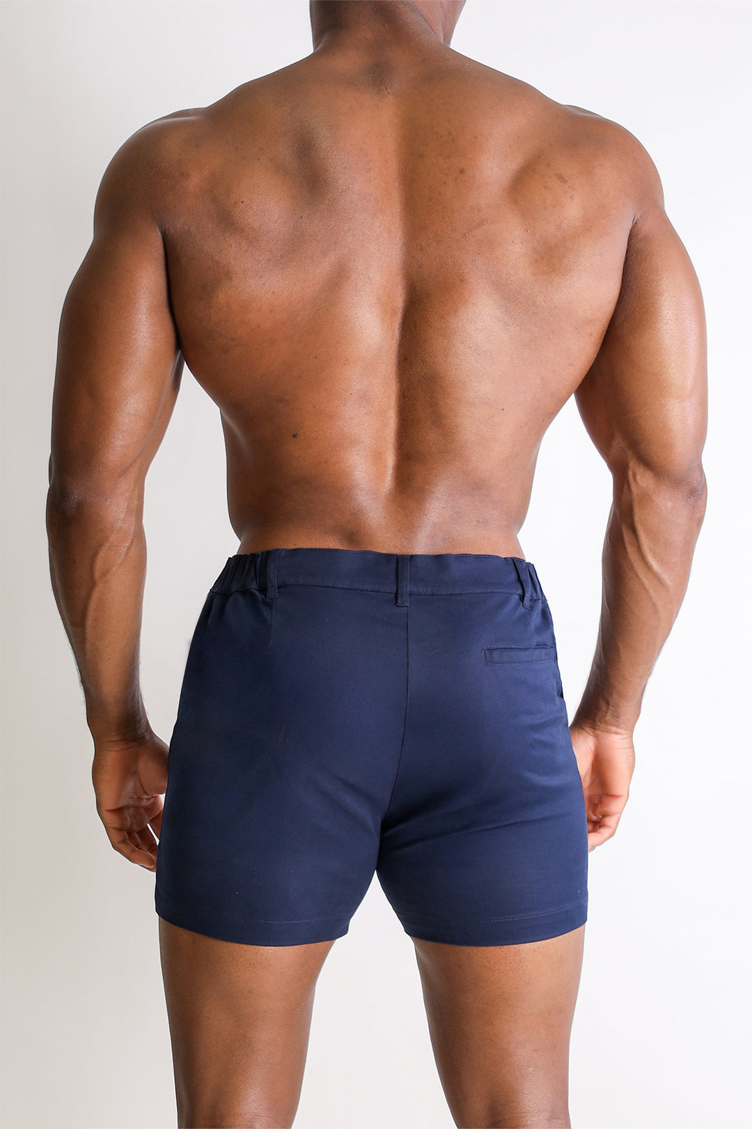 Muscle-fit Men's 4'' Stretchy Chino Shorts - Navy
