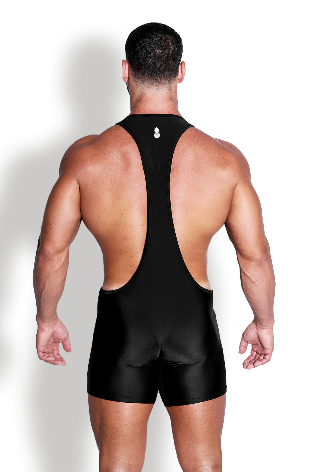 Men's Athletic Wrestling Singlet Bodysuit  - Obsidian