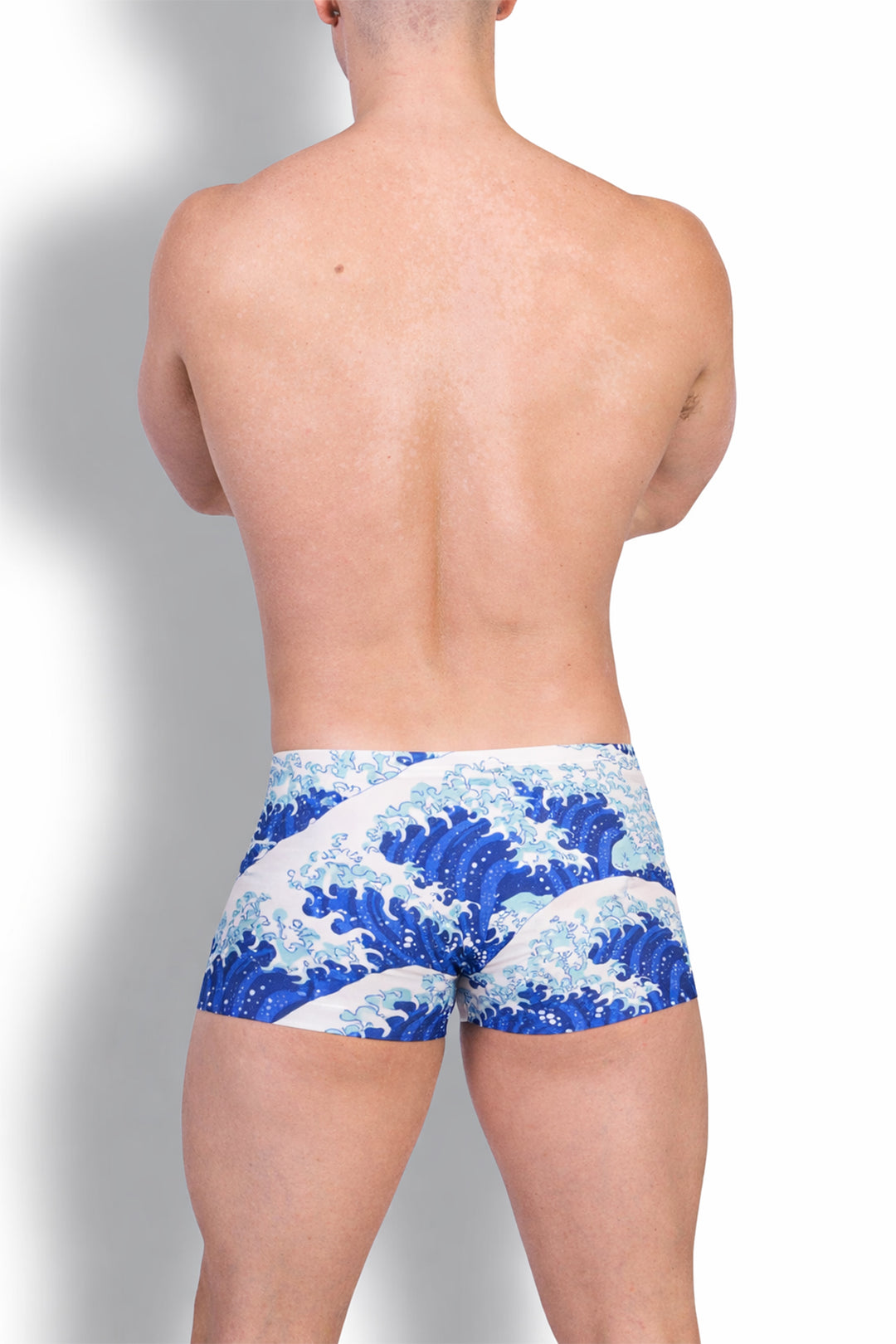 Come-Over Silky Seamless Boxer Briefs - Crashing Waves