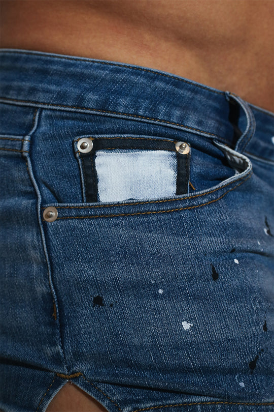 Studio Splash 1.5" Denim Short Shorts - Dark Blue