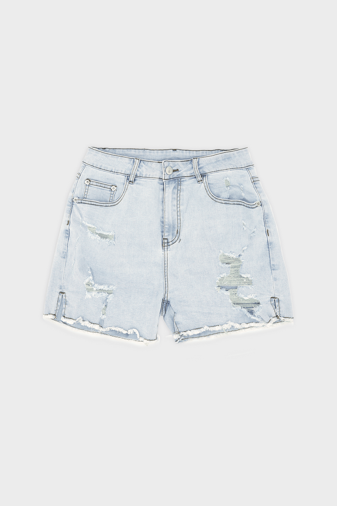 Jaded 3" Denim Short Shorts - Light Sky Blue - JJ Malibu 
